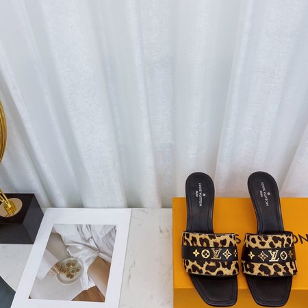 Louis Vuitton high heel slippers