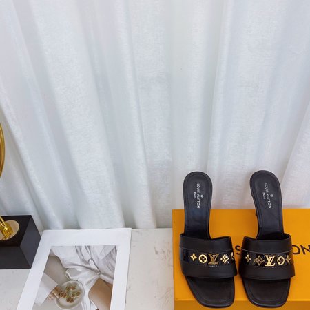 Louis Vuitton high heel slippers