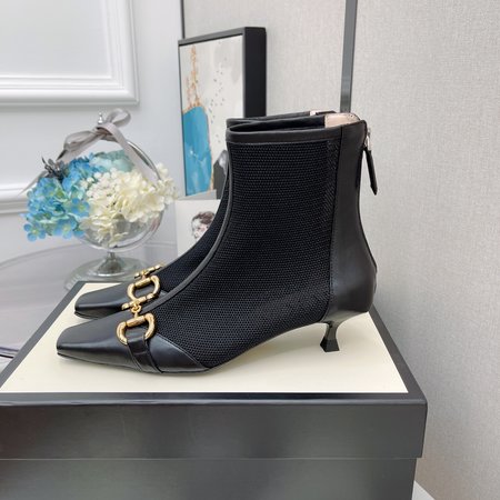 Gucci Horsebit Kitten Heels Boots
