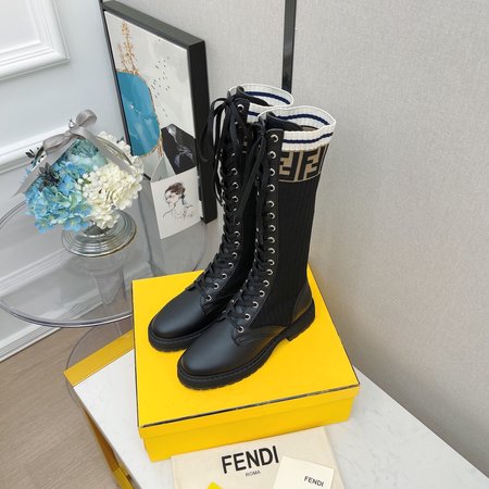 Fendi Martin boots FF socks stretch ankle boots / mid boots Rockoko