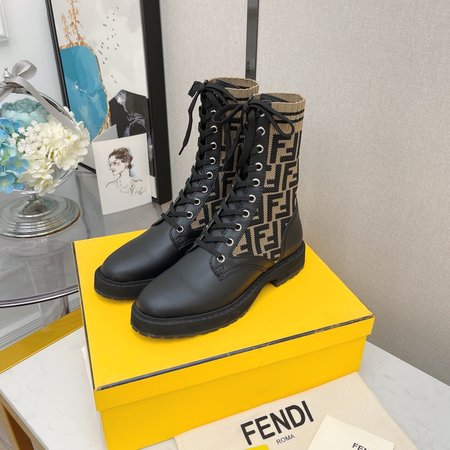 Fendi Martin boots FF socks stretch ankle boots Rockoko
