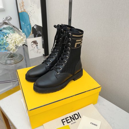 Fendi Martin boots FF socks stretch ankle boots Rockoko