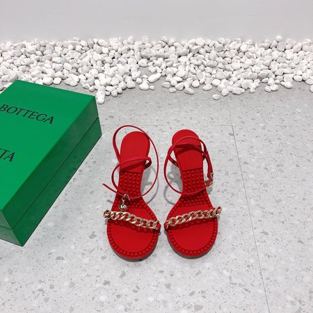 Bottega Chain high heel sandals in sheepskin