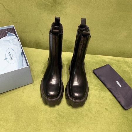 Prada Platform ankle boots in sheepskin lining