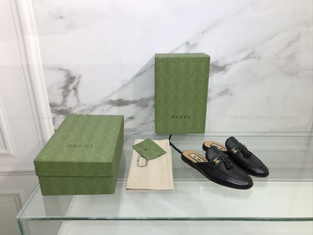 Gucci Flat tassel slippers calfskin lining cowhide