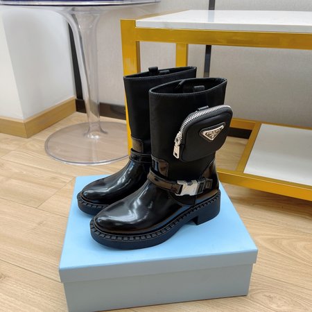 Prada Nylon Re-Nylon boots Moto style