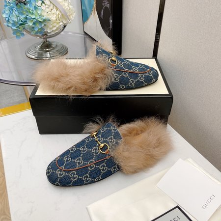 Gucci Classic horsebit wool slippers
