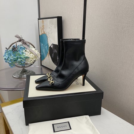 Gucci High heel square toe stretch ankle boots