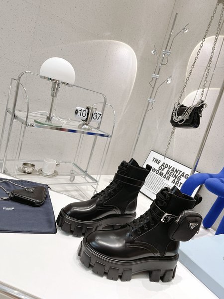 Prada Detachable belt buckle for platform ankle boots