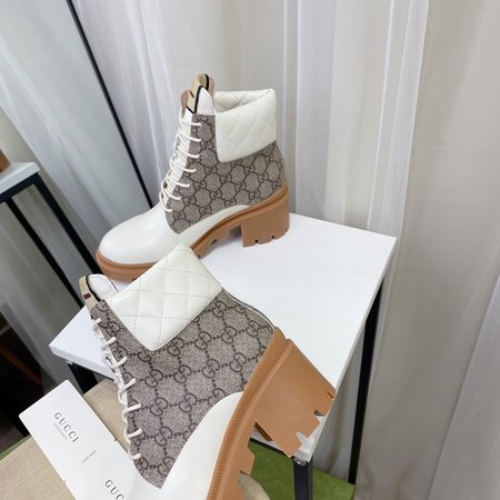 Gucci classic embroidered square boots