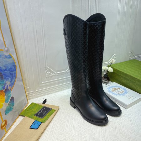 Gucci Wear-resistant outsole in nappa leather inside the boots, heel height: 4cm