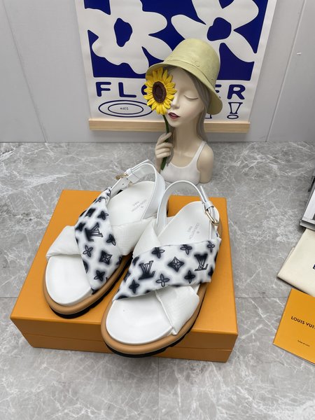 Louis Vuitton cross strap sandals