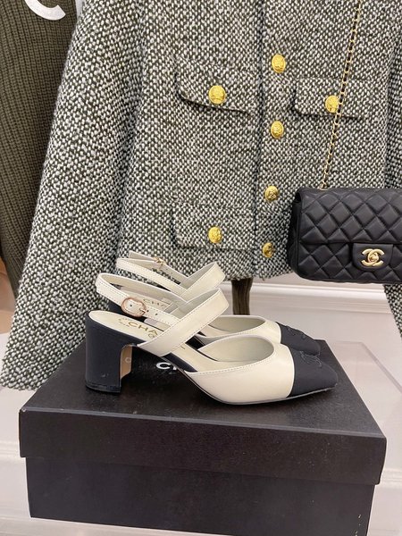 Chanel block heel marie sandals