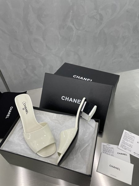 Chanel patent leather jelly sandals