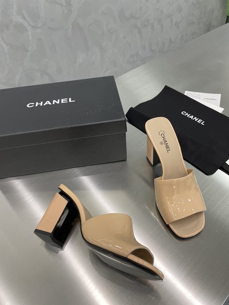 Chanel patent leather jelly sandals