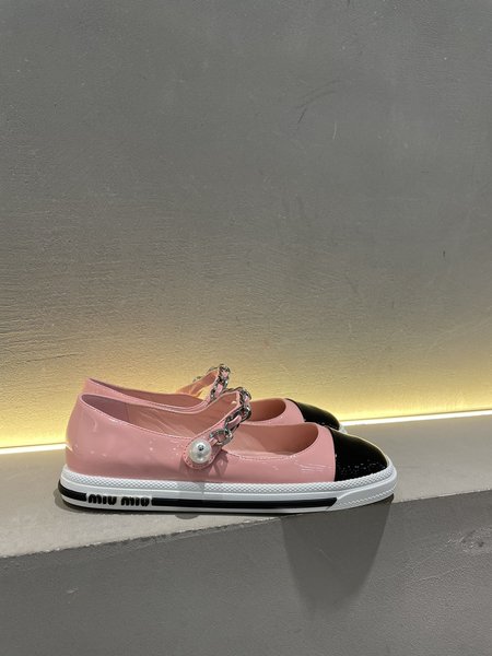 Miu Miu women s pearl flat shoes