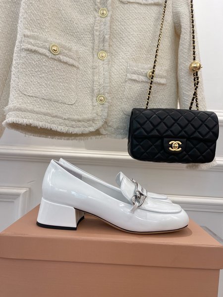 Miu Miu pearl chain loafers