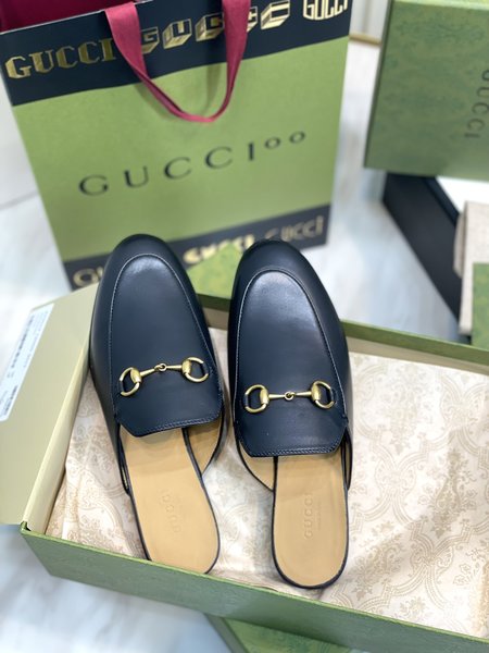 Gucci Webbing Horsebit Half Slippers