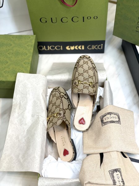 Gucci Webbing Horsebit Half Slippers