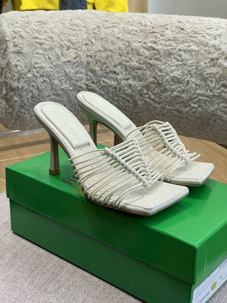 Bottega Veneta Handwoven High Heel Slippers