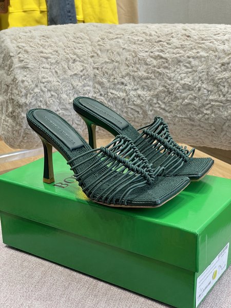 Bottega Veneta Handwoven High Heel Slippers
