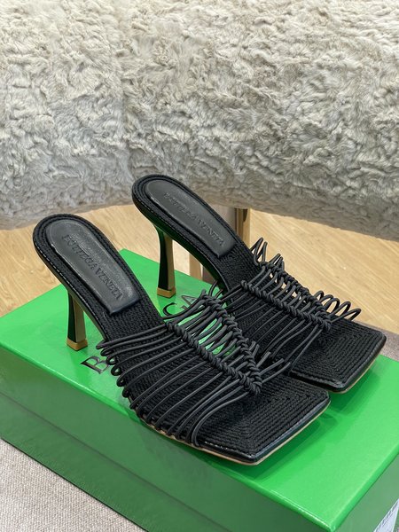 Bottega Veneta Handwoven High Heel Slippers