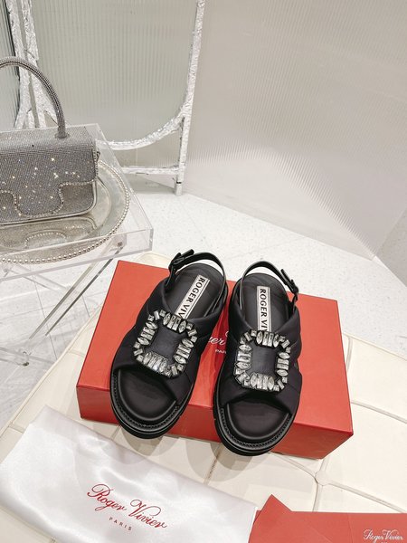 Roger Viver diamond buckle platform sandals