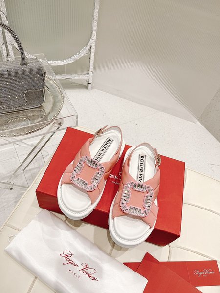 Roger Viver diamond buckle platform sandals