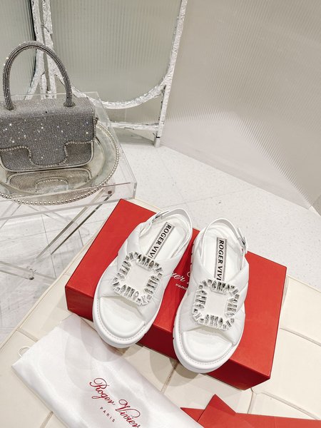 Roger Viver diamond buckle platform sandals