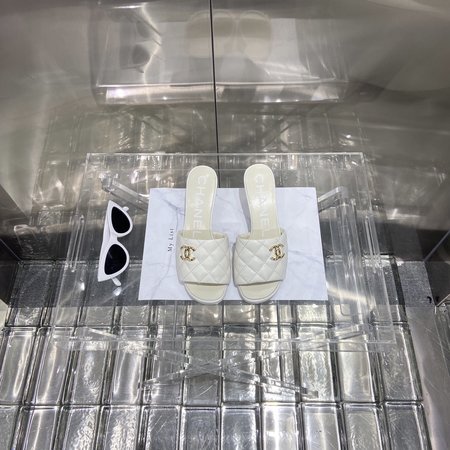 Chanel cloud embroidered slippers