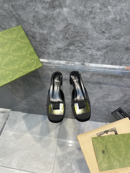 Gucci Sandals slippers height 8.5cm Italian leather outsole