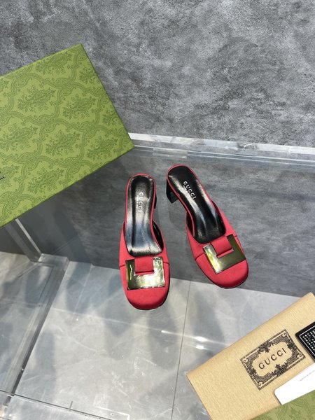 Gucci Sandals slippers height 8.5cm Italian leather outsole