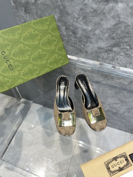 Gucci Sandals slippers height 8.5cm Italian leather outsole