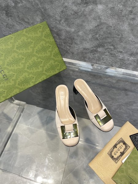 Gucci Sandals slippers height 8.5cm Italian leather outsole