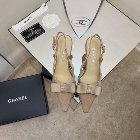 Chanel rhinestone bow sandals