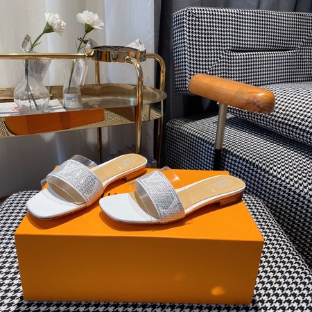 Louis Vuitton Slippers Lamb fabric TPU transparent film Genuine leather outsole