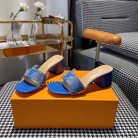 Louis Vuitton Slippers Lamb fabric TPU transparent film Genuine leather outsole