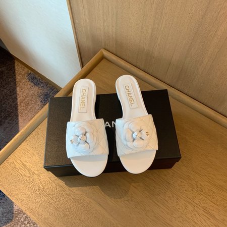 Chanel Classic camellia slipper diamond upper