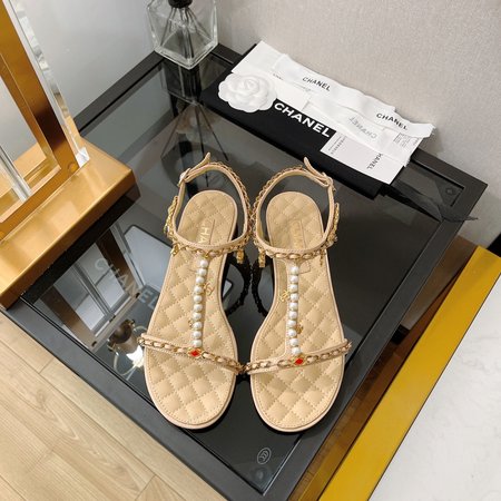 Chanel jewelry pendant pearl chain sandals