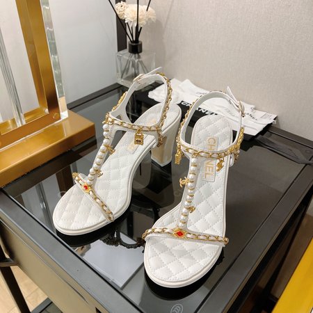 Chanel jewelry pendant pearl chain sandals
