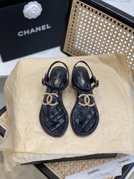 Chanel Classic strappy calfskin sandals