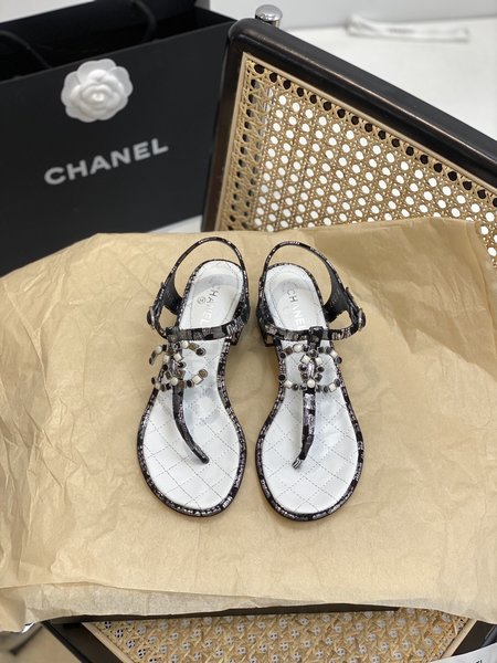 Chanel Classic strappy calfskin sandals