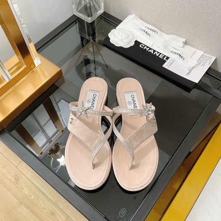 Chanel Pentagram rhinestone sandals and slippers