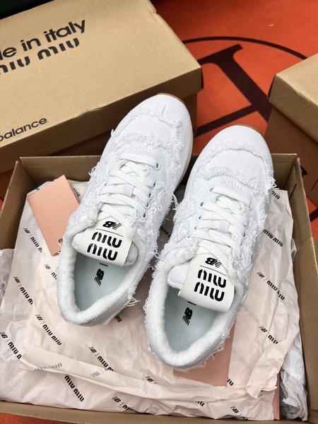 Miu Miu x New Balance 574 574 joint denim shoes