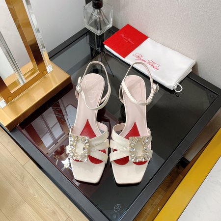 Roger Viver Mini Buckle Sandals in Patent Leather