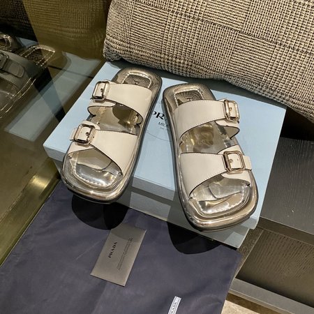 Prada geometric flat sandals