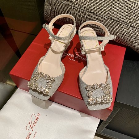 Roger Viver Diamond buckle sandals in silk fabric 310