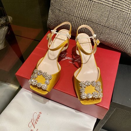 Roger Viver Diamond buckle sandals in silk fabric 310