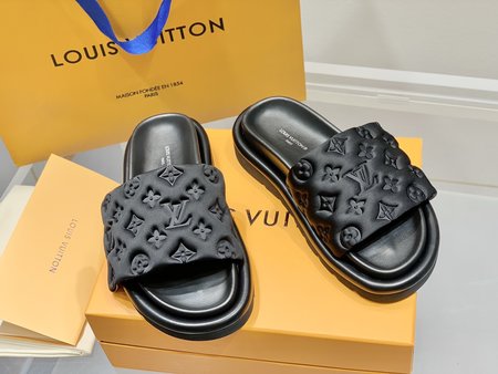 Louis Vuitton Embossed Velcro Sandal Slides