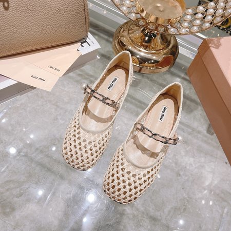 Miu Miu cutout pearl flats